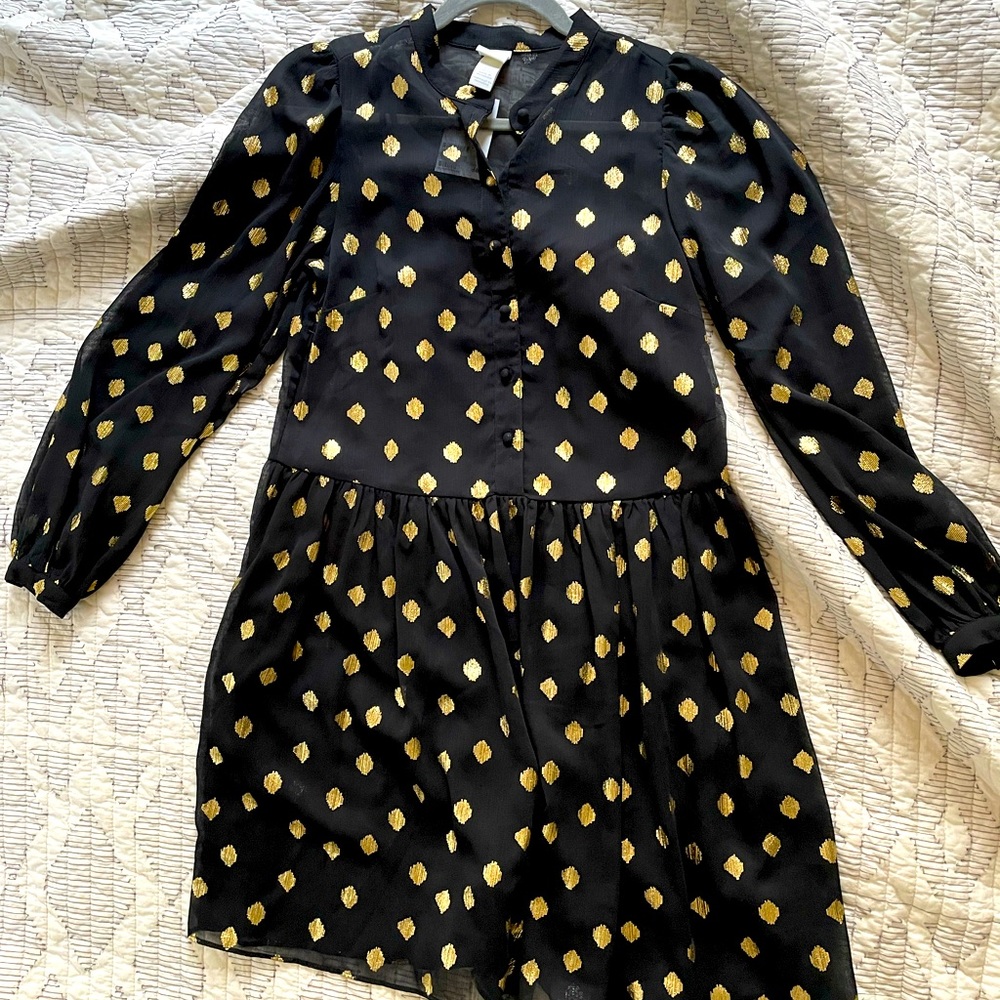 Black and Gold Polka Dot H&M Dress